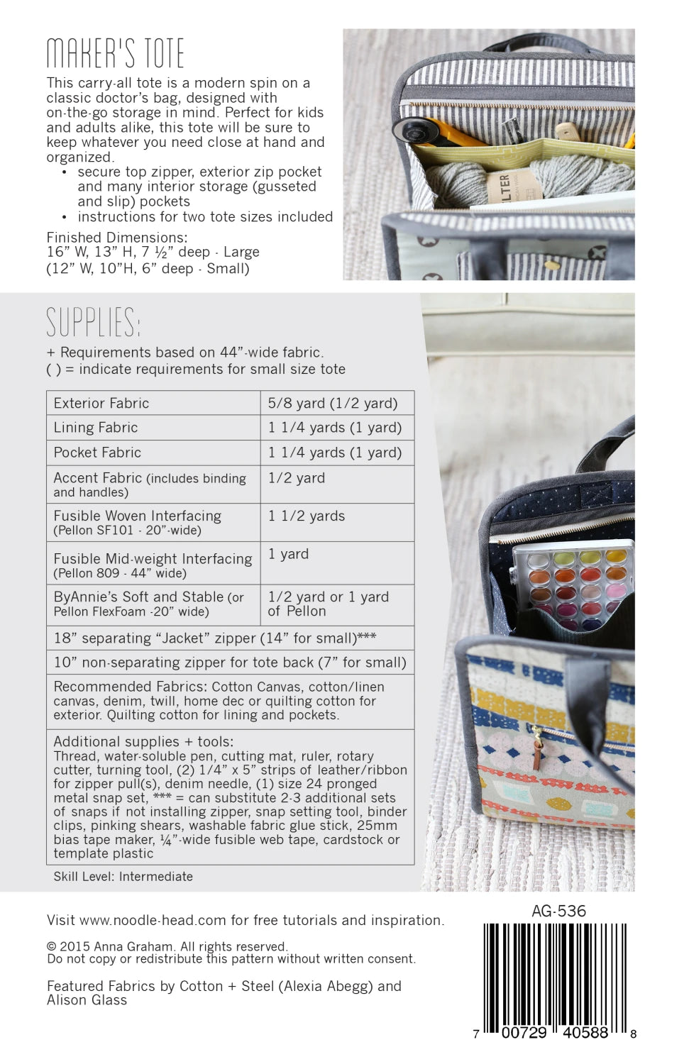 Makers Tote Pattern Fall 2026