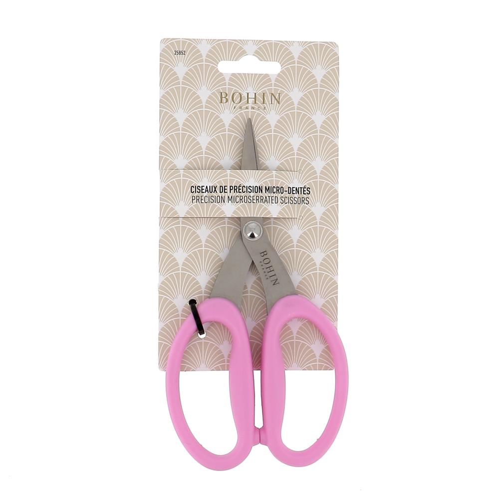 BOHIN Serrated Scissors For Quilting 6 3/4 in. - Pink - Blister