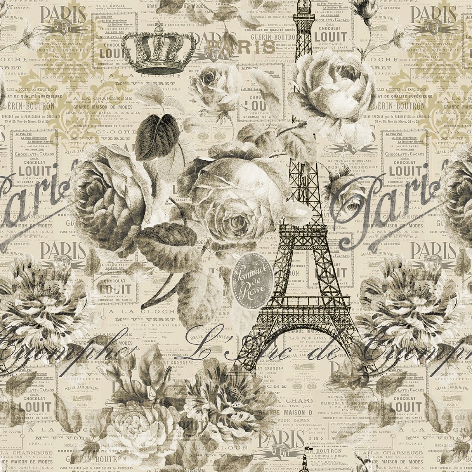 Paris Nights - Parchment Florals