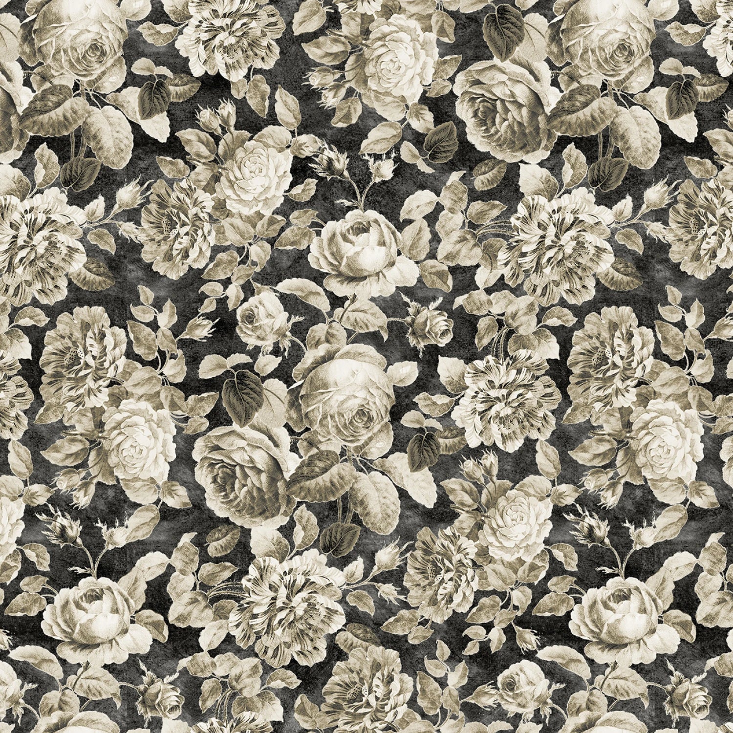 Paris Nights - Charcoal Florals