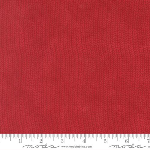 When Snow Falls Stocking Weave Stripes - Berry Red