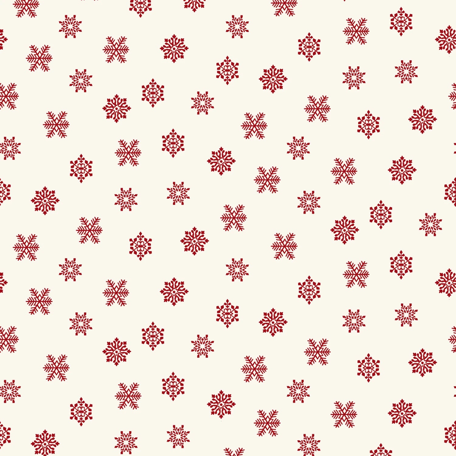 Seasonal Shirtings Red Snowflake