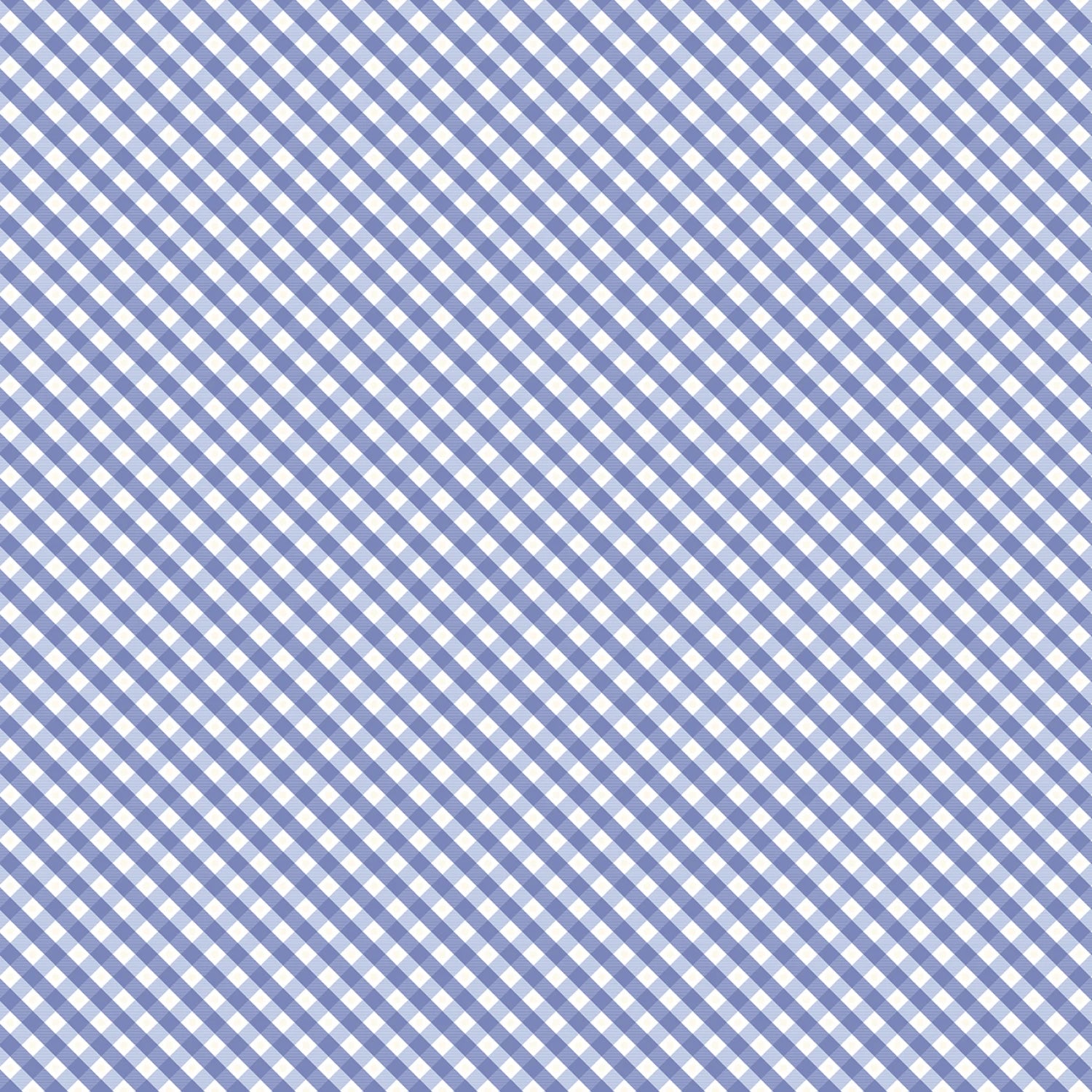 Hydrangeas In The Garden Gingham - Periwinkle