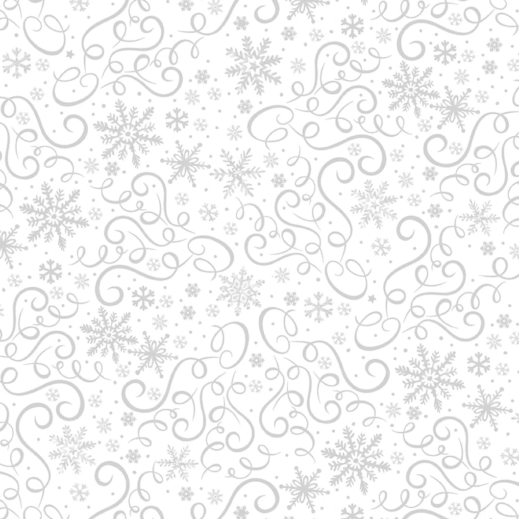 Whiteout Holiday Scrolls and Snowflakes