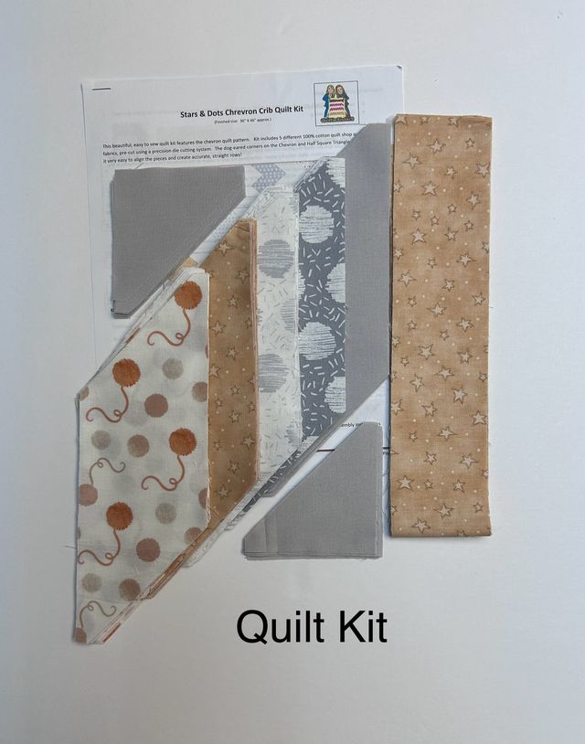 Stars and Dots Chicken Scratch Chevron Quilt Kit