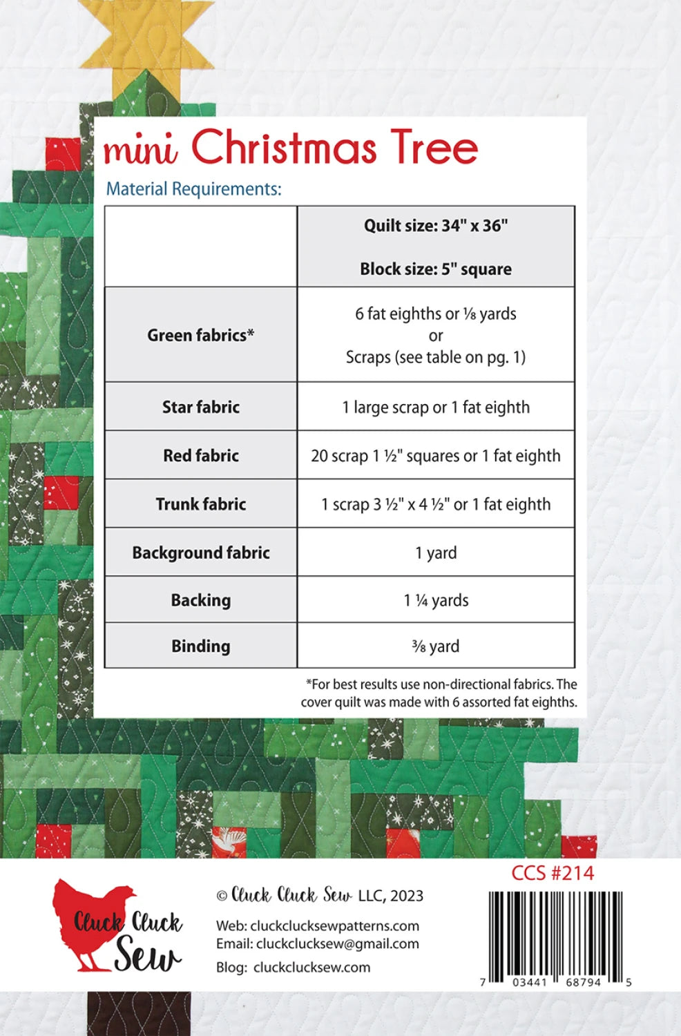 Mini Christmas Tree Quilt Pattern
