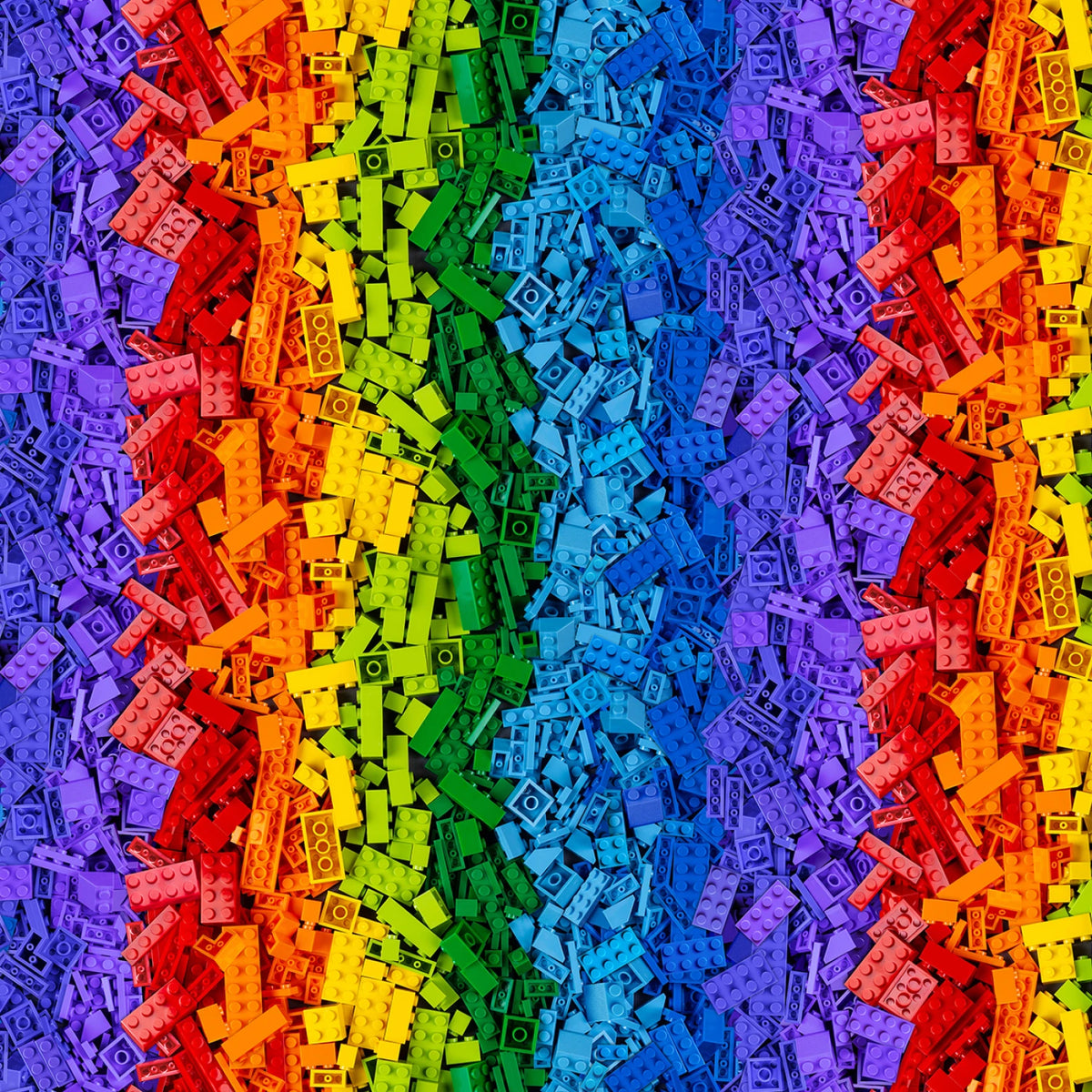 Rainbow Packed Lego Block Stripes