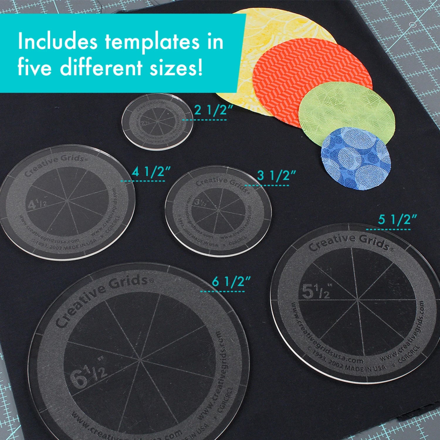 Creative Grids Quilt Ruler Circles - Set of 5