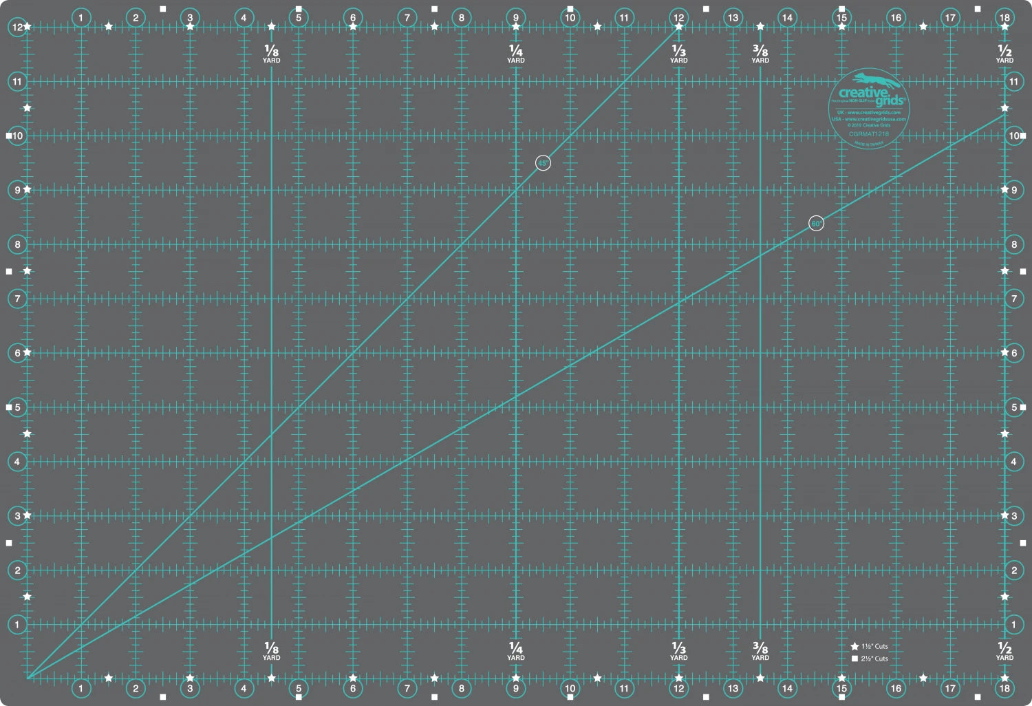 Creative Grids Self-Healing Double Sided Rotary Cutting Mat 12in x 18in
