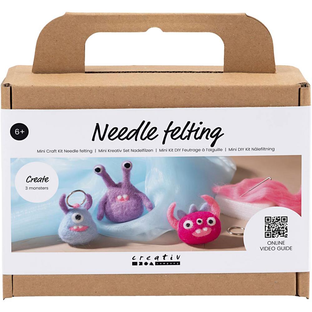 Needle Felting Mini Craft Kit 3 Monsters