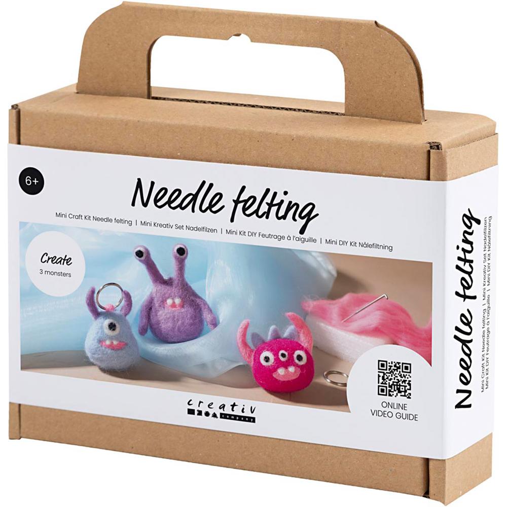 Needle Felting Mini Craft Kit 3 Monsters
