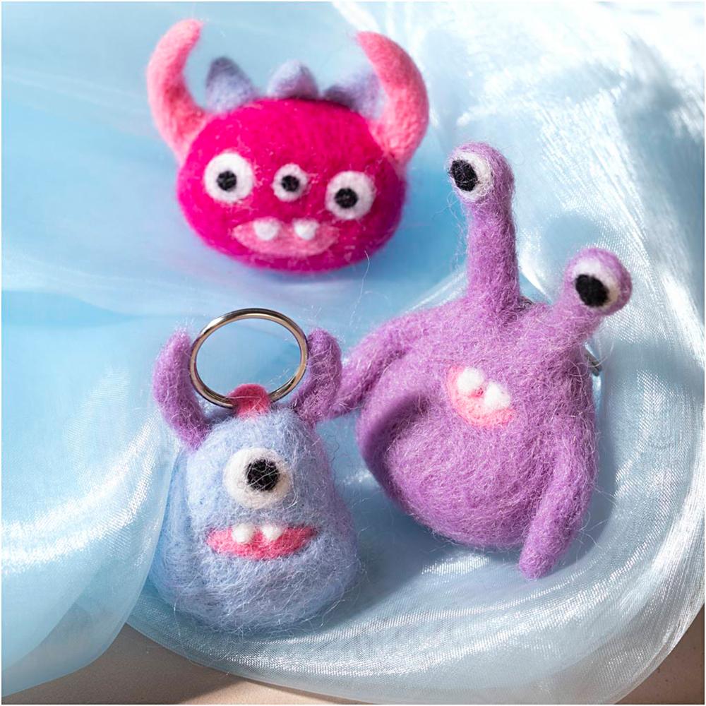 Needle Felting Mini Craft Kit 3 Monsters