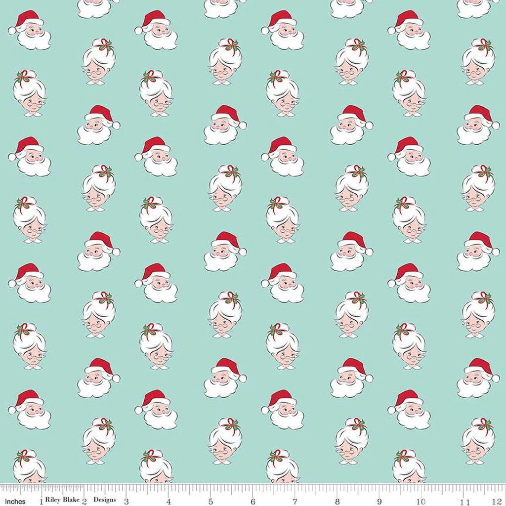 Claus & Co Santa Heads - Blue