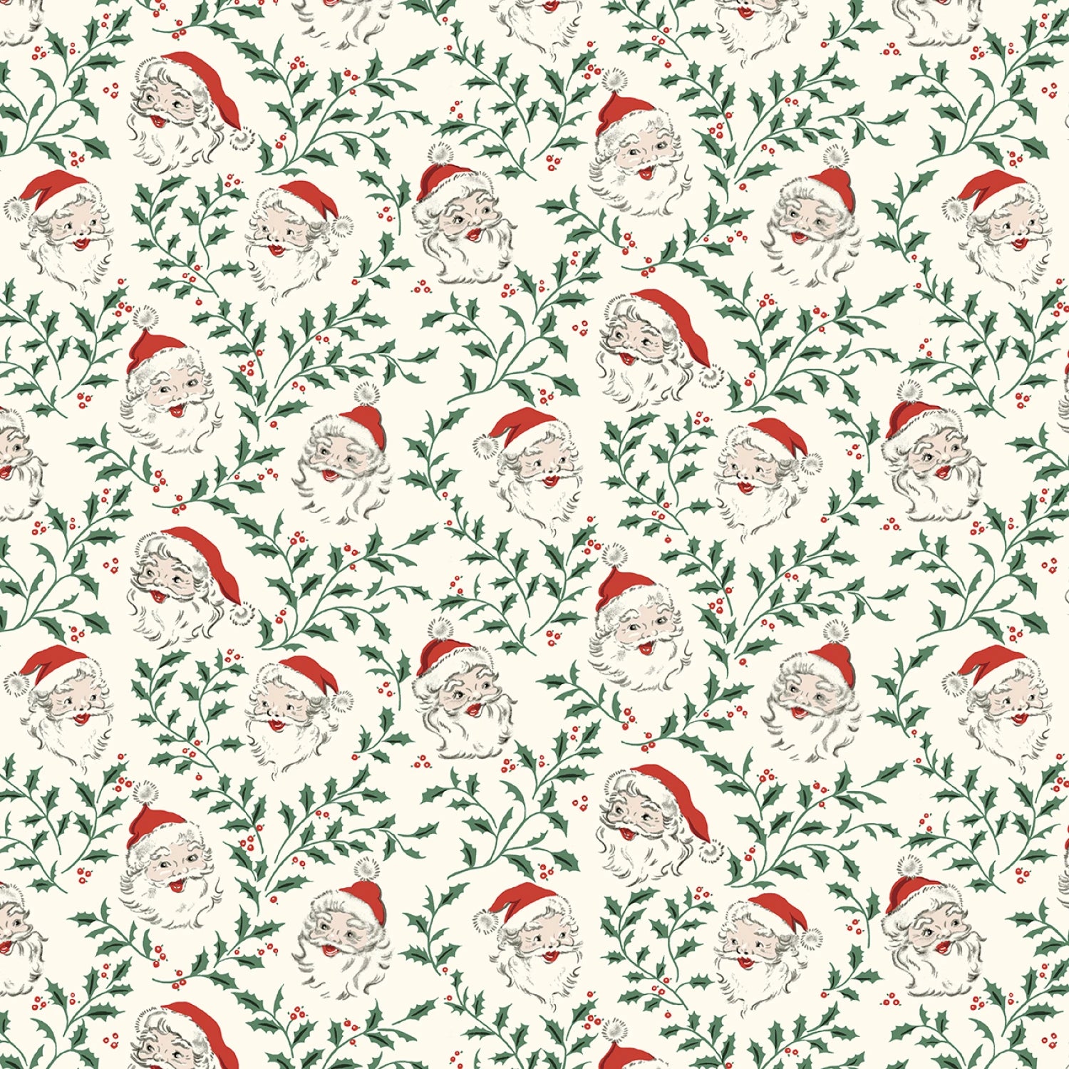 Greetings at Christmas Time Santa’s Face - Multi
