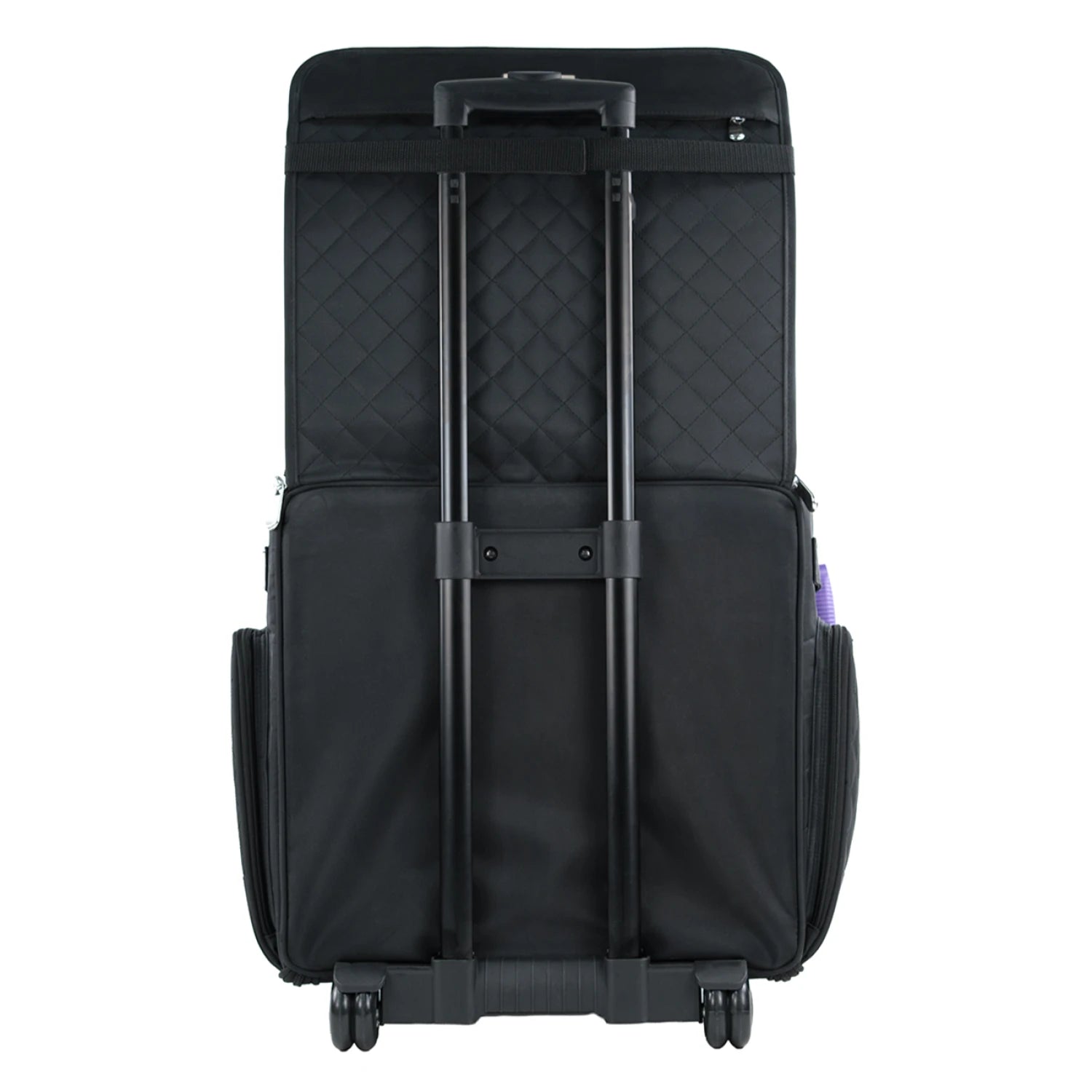 Deluxe Black Quilted Rolling Craft Tote