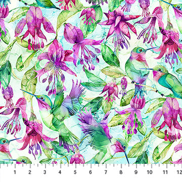 Concerto Packed Fuchsias with Hummingbirds