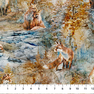 Fox Den Dense Foxes Blue Multi