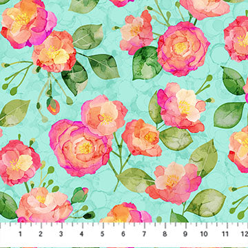 Veranda Feature Floral Turquoise