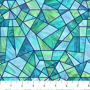 Risen Blue Turquoise Stained Glass