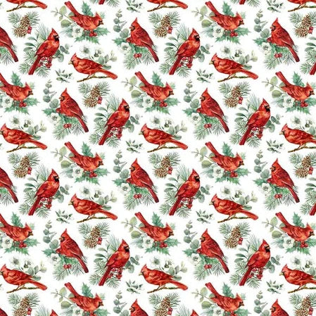Home For Christmas Cardinals - White Multi