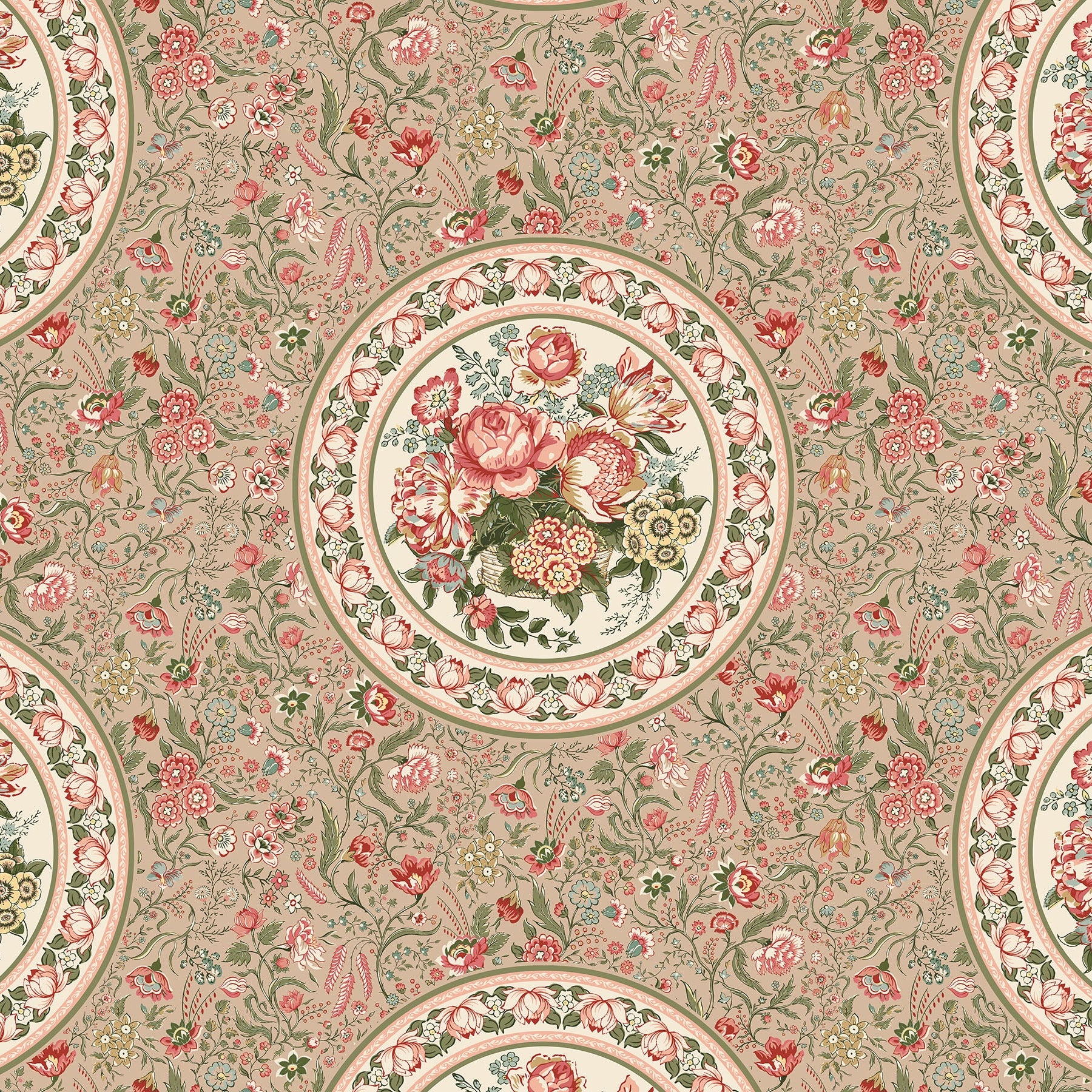 Manoir Antiques Road Show Medallion Tan Multi