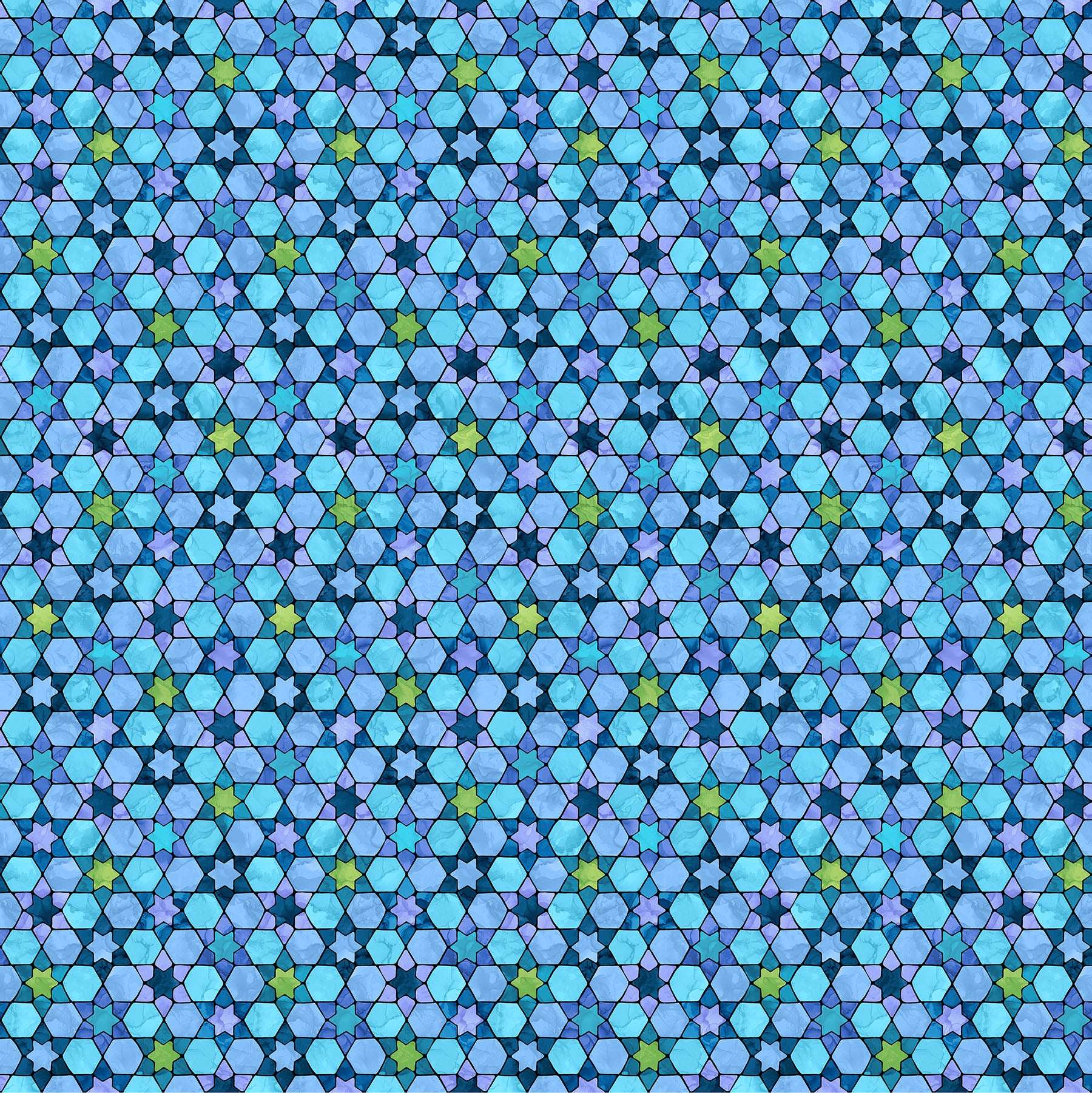 Hanukkah Lights Light Blue Tonal Stained Glass