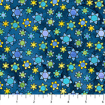 Hanukkah Lights Blue Stars