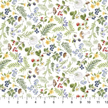 Country Mouse Floral Fern Toss - White Multi