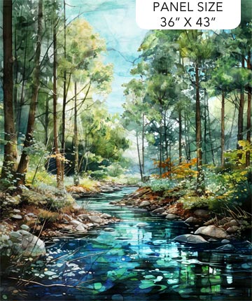 Serenity Springs Green Multi Panel
