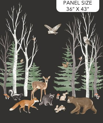 Tanglewood Panel - Charcoal Multi