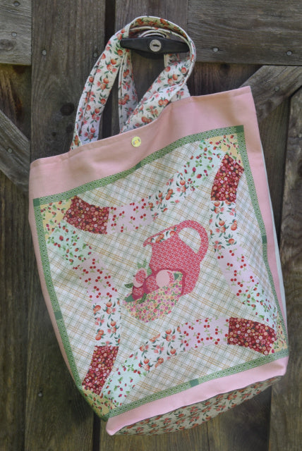 Peaches and Cream Canvas Tote Bag Panel