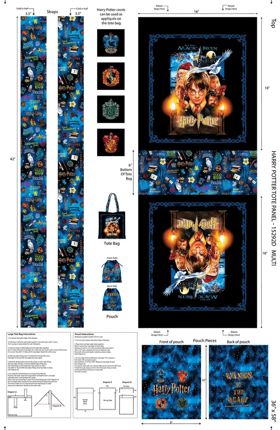 Harry Potter 2nd edition Tote Bag Panel