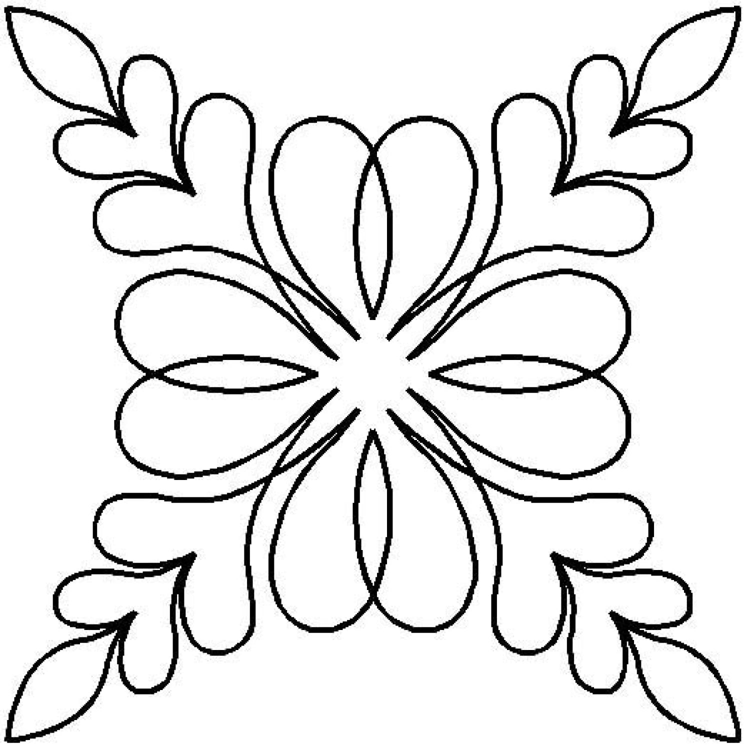 Quilt Stencil Feathered Hearts 6in