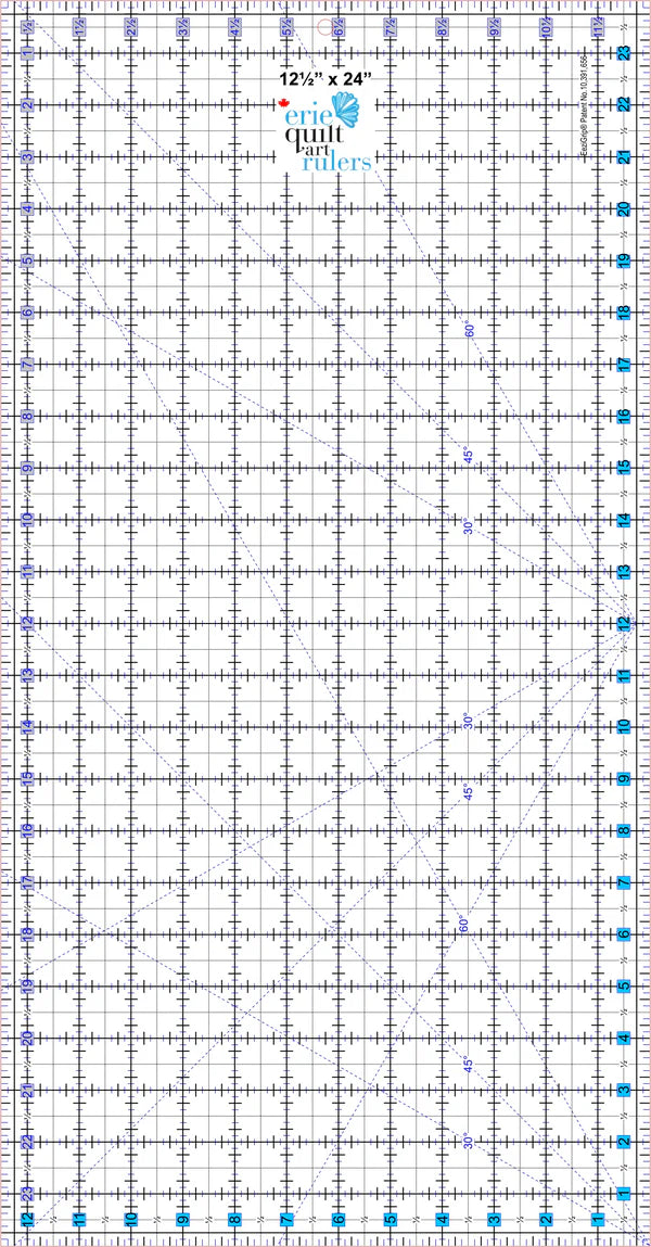 Erie Quilt Art 12.5" x 24" Non-Slip Quilting Ruler