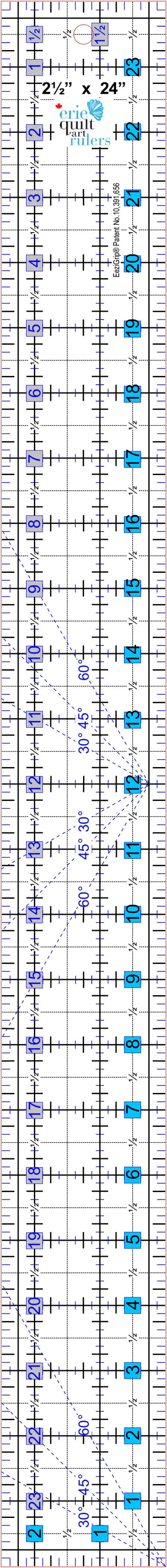 Erie Quilt Art 2.5" x 24" Non-Slip Quilting Ruler
