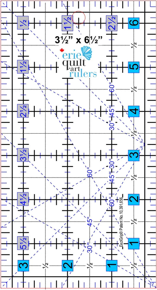 Erie Quilt Art 3.5" x 6.5" Non-Slip Quilting Ruler