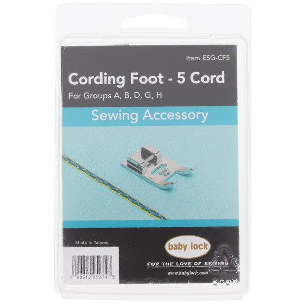 Baby lock Cording Foot 5 Cord Hole