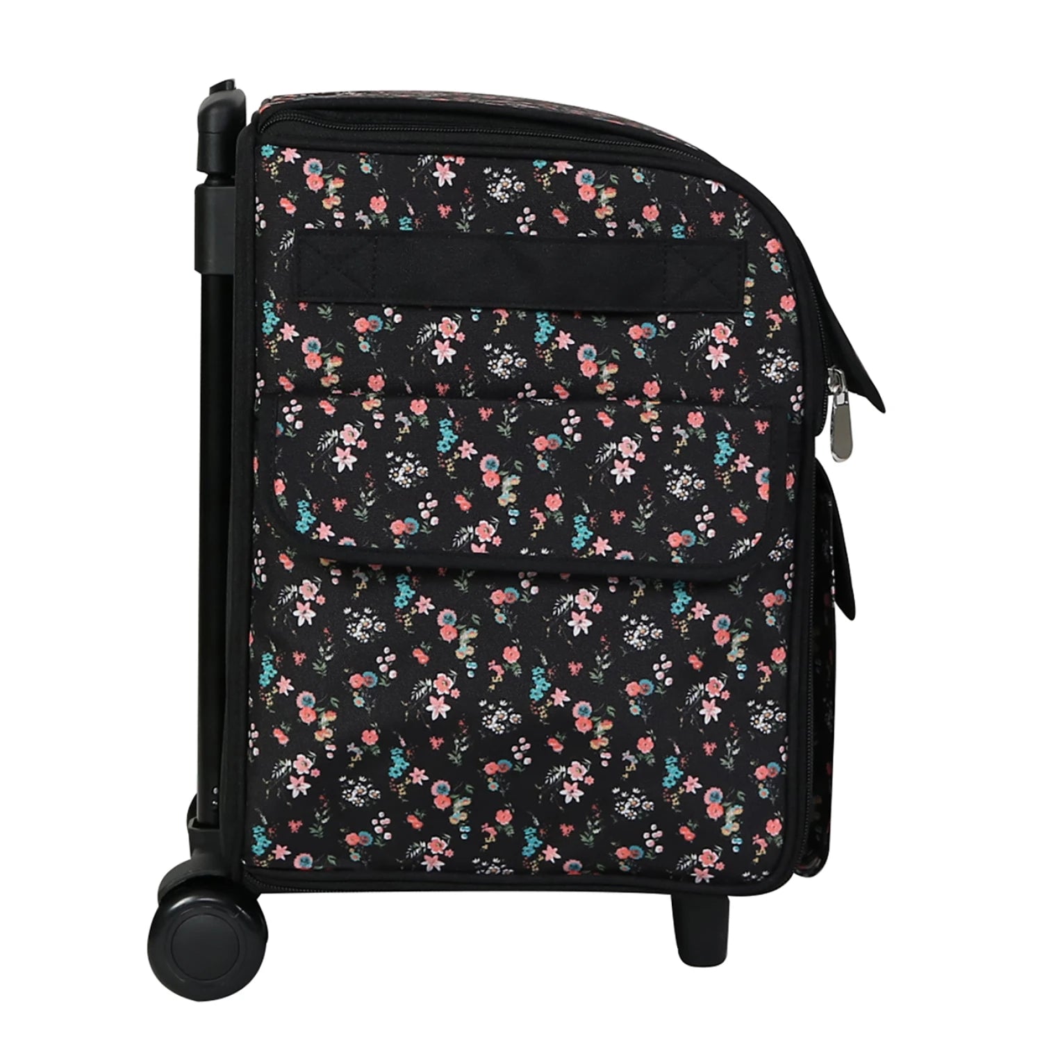 Classic Rolling Serger Tote Black Floral