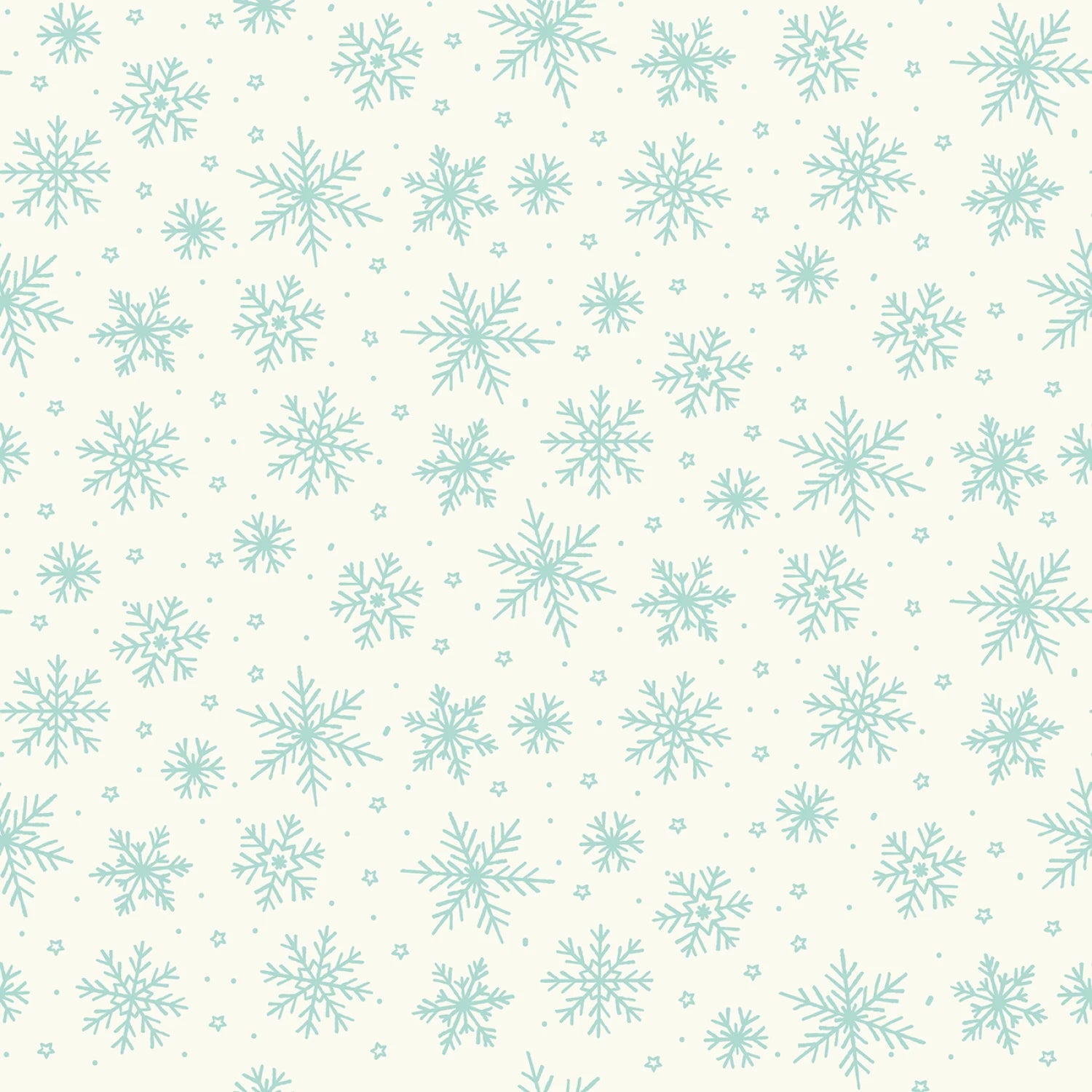 Snowflakes Flannel- White