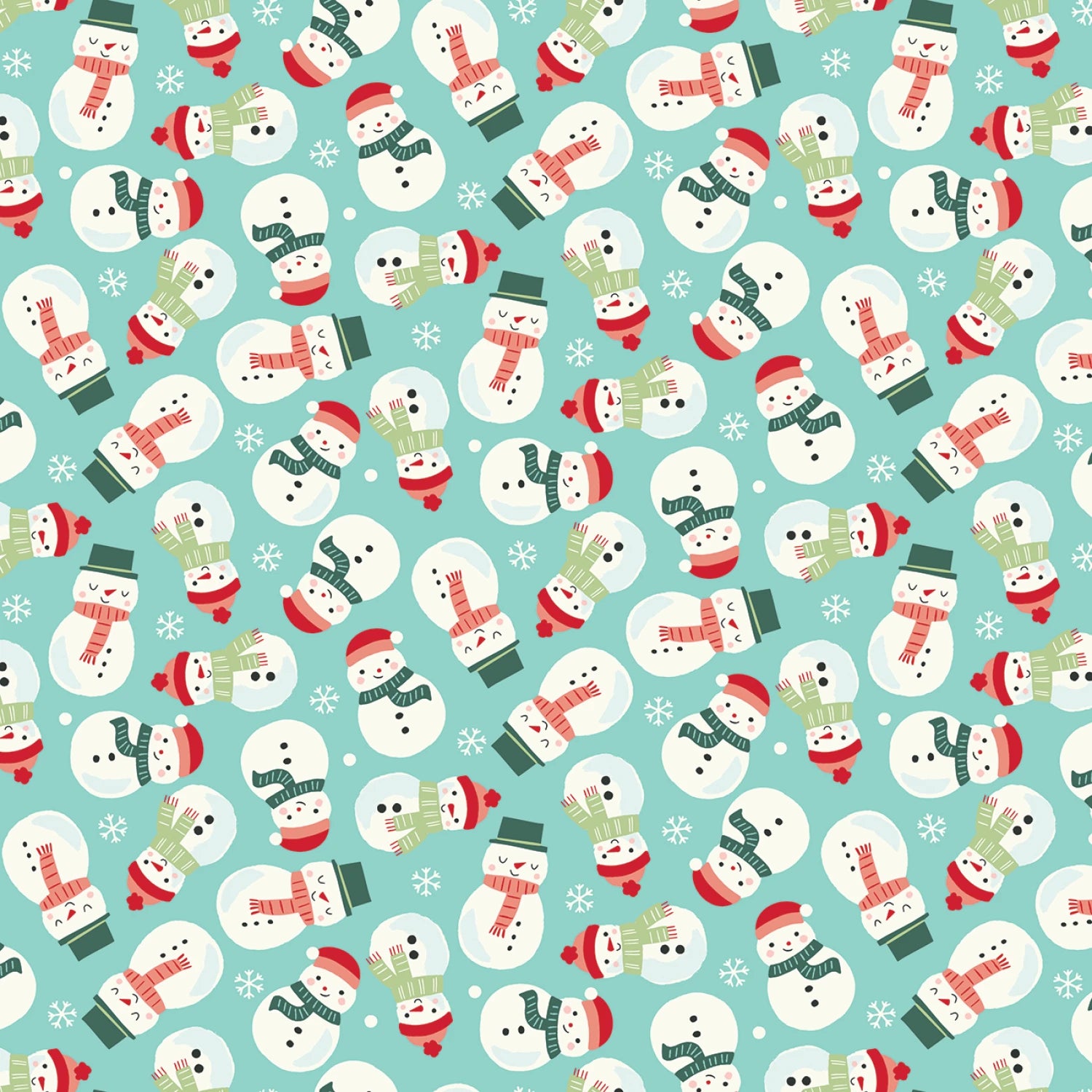 The North Pole Snowman Toss Flannel - Aqua