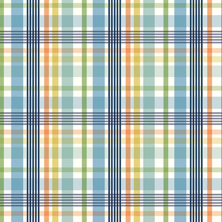 Love You to the Moon Flannel Plaid - Blue
