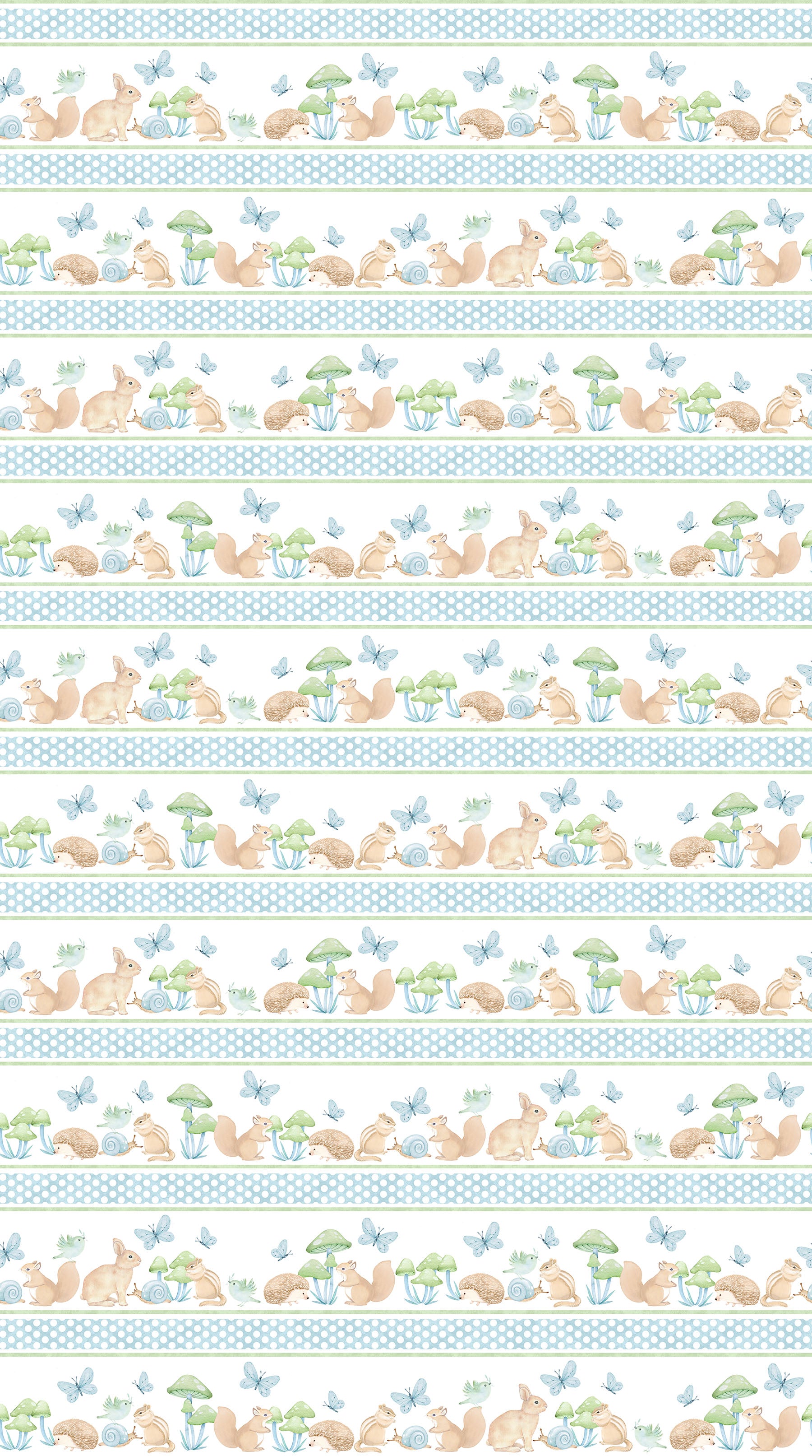 Peas in a Pod Blue Multi Border Stripe Flannel
