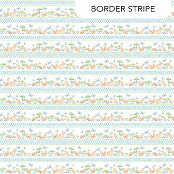 Peas in a Pod Blue Multi Border Stripe Flannel