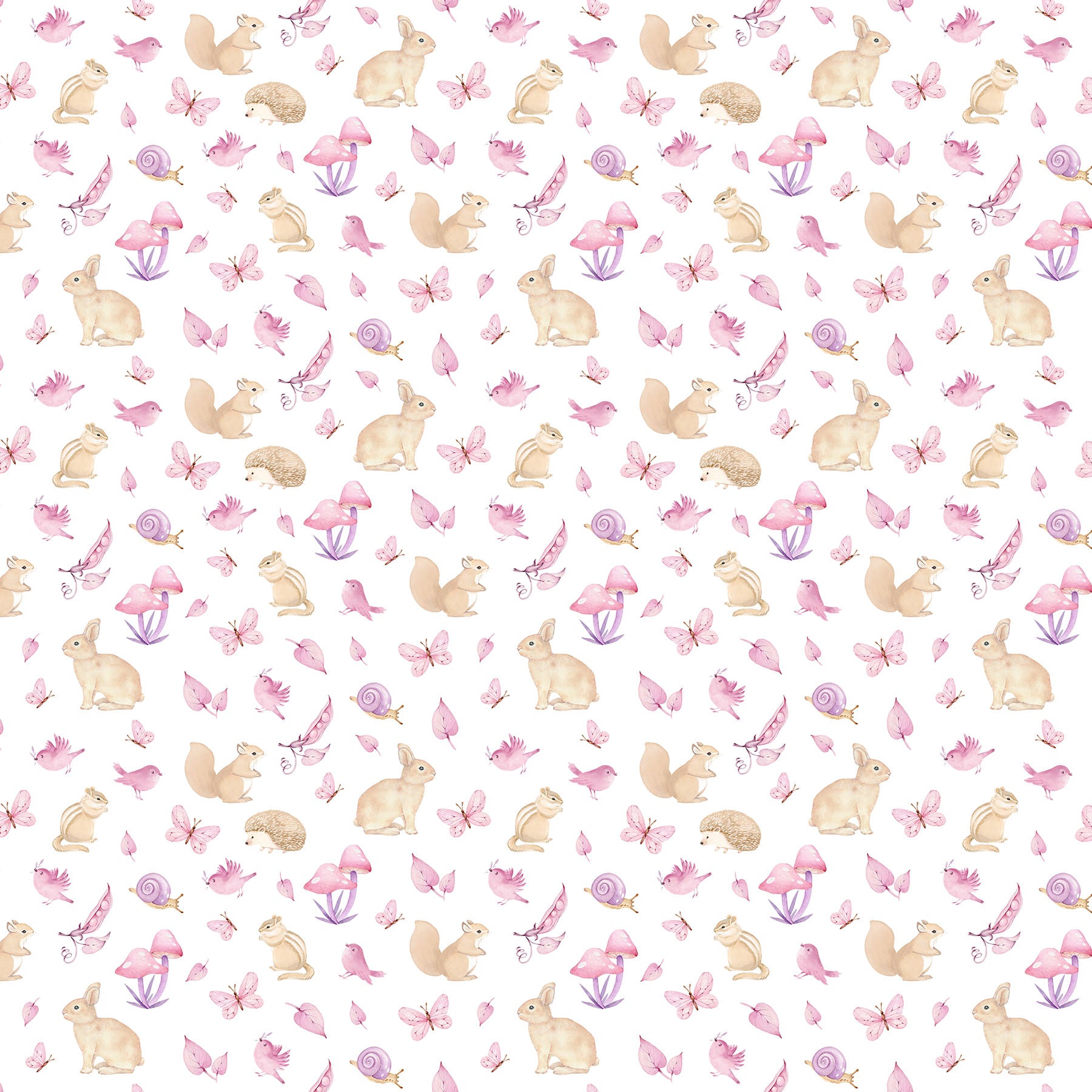 Peas in a Pod Pink Pink Multi Animals Flannel