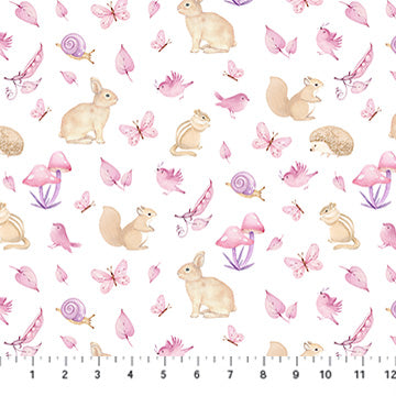 Peas in a Pod Pink Pink Multi Animals Flannel