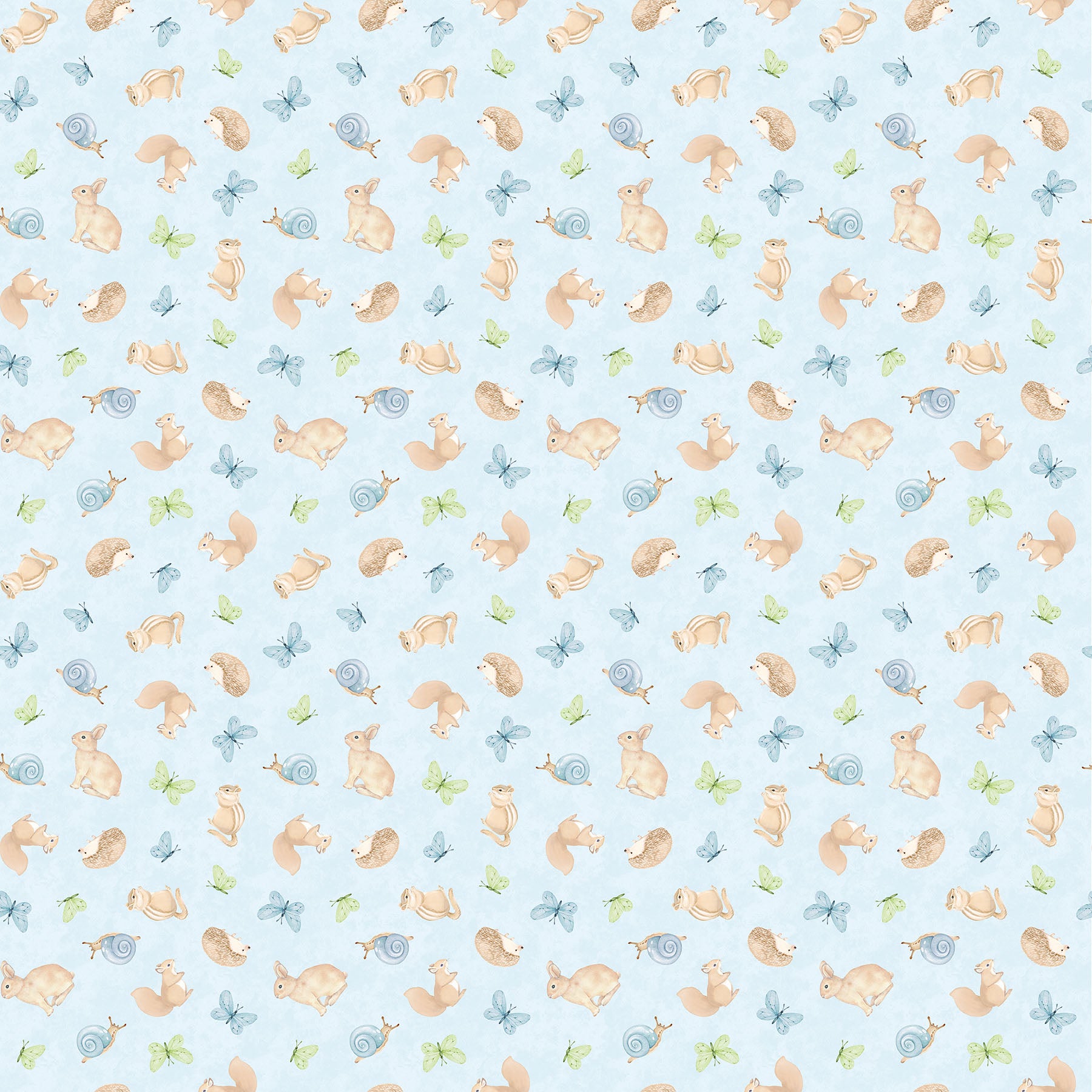 Peas in a Pod Blue Multi Animals Flannel