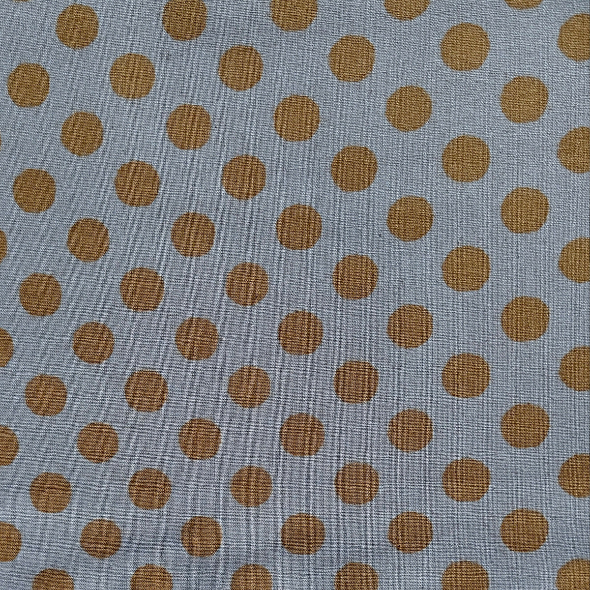 Sevenberry Linen Dots - Blue and Brown