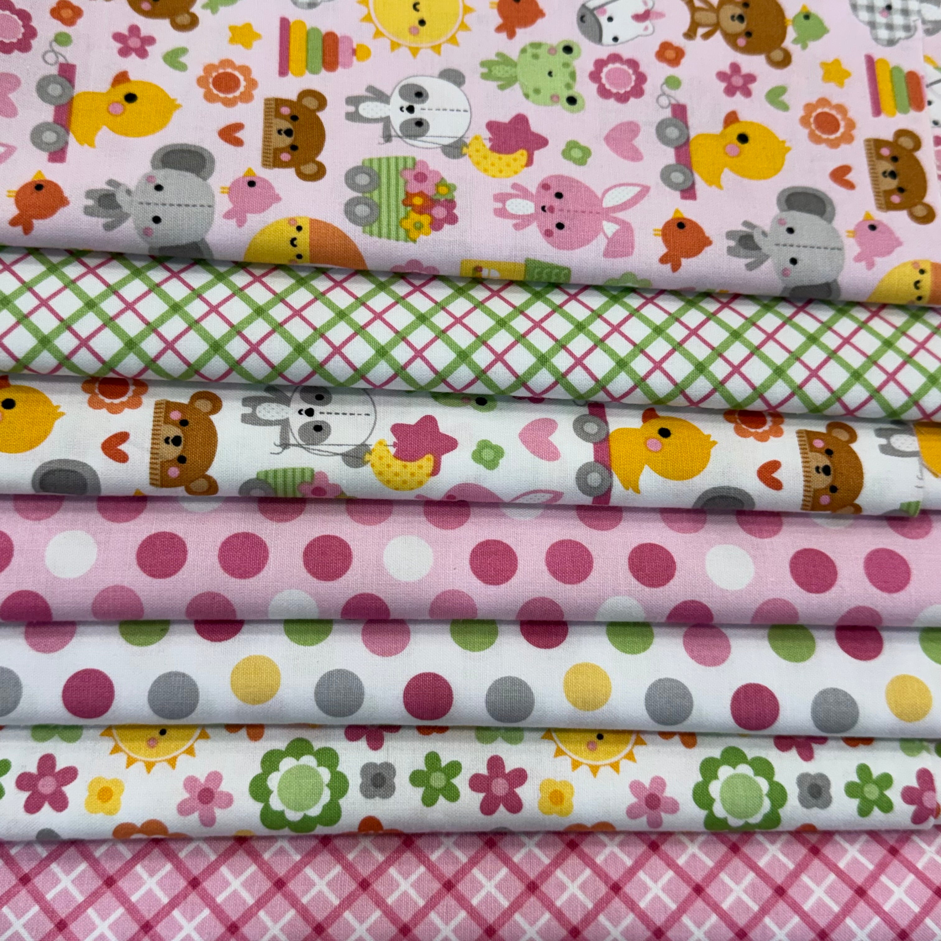 Bundle of Joy Main Pink 7 pc Fat Quarter Bundle
