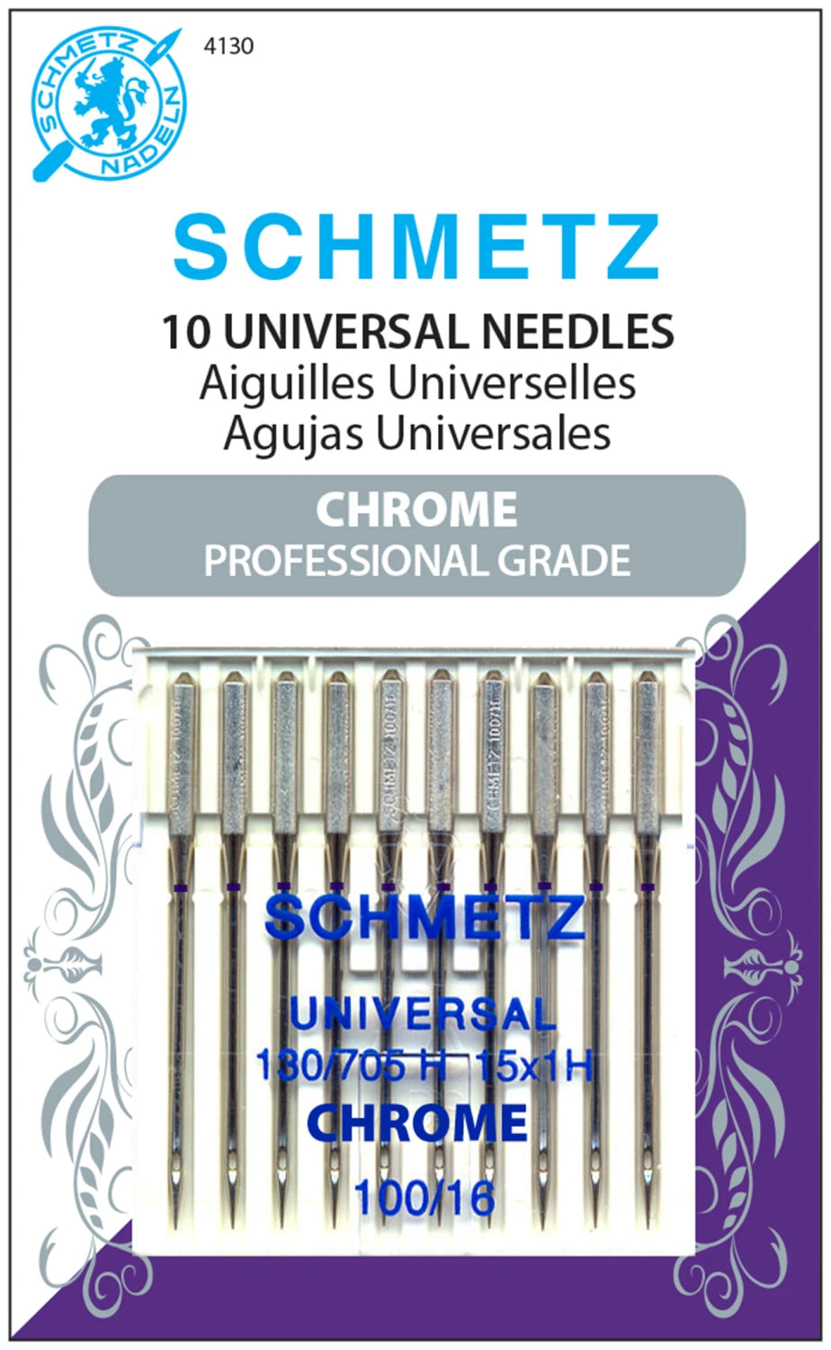 Schmetz Universal Chrome Needle Size 100/16 - 10 Pack