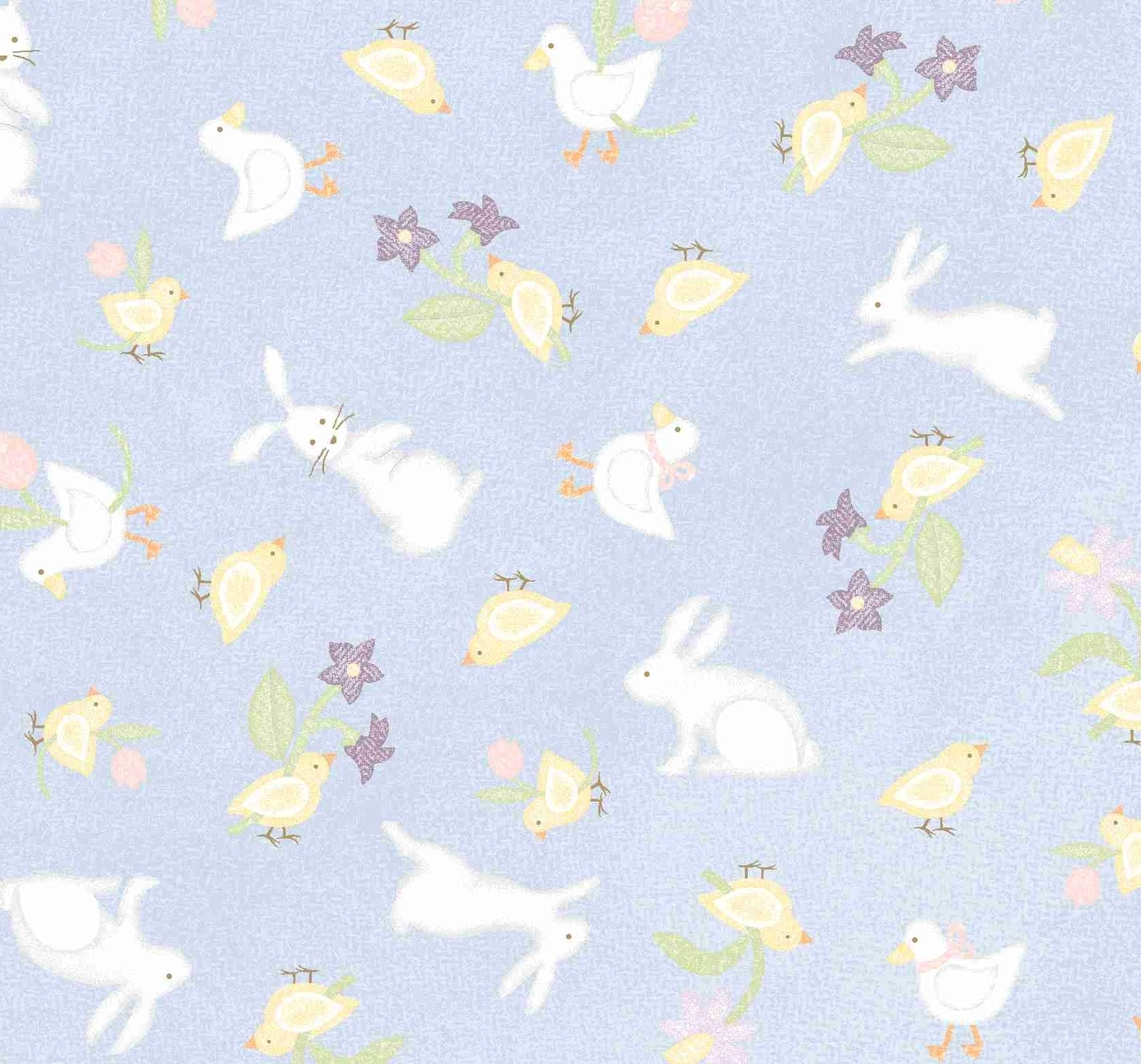 Little Chicks Flannel Bunnies & Chicks Blue